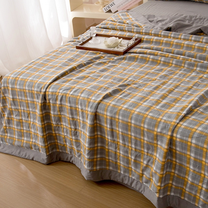 91家纺网 家纺一手货源 找家纺 禹祥家纺 2026新款水洗棉A类100%新疆棉花填充夏被可机洗空调被夏凉被学生被被子被芯 洛卡-灰