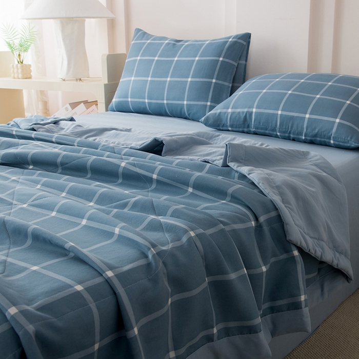 91家纺网 家纺一手货源 找家纺 禹祥家纺 2026新款水洗棉A类100%新疆棉花填充夏被可机洗空调被夏凉被学生被被子被芯 布丁大格