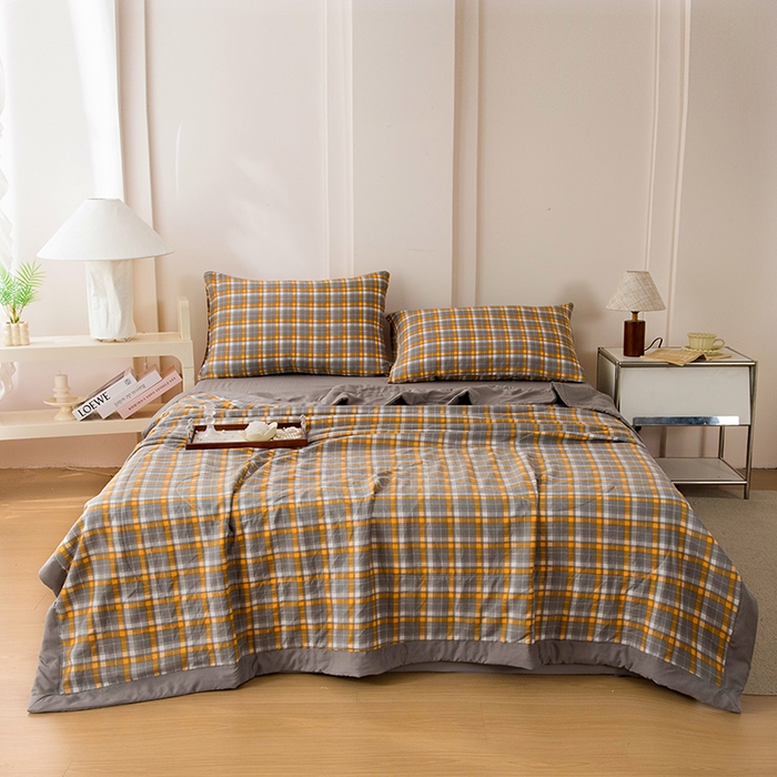 91家纺网 家纺一手货源 找家纺 禹祥家纺 2026新款水洗棉A类100%新疆棉花填充夏被可机洗空调被夏凉被学生被被子被芯 洛卡-灰