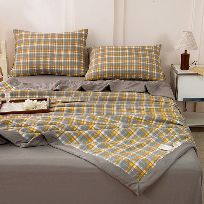 91家纺网 家纺一手货源 找家纺 禹祥家纺 2026新款水洗棉A类100%新疆棉花填充夏被可机洗空调被夏凉被学生被被子被芯 洛卡-灰