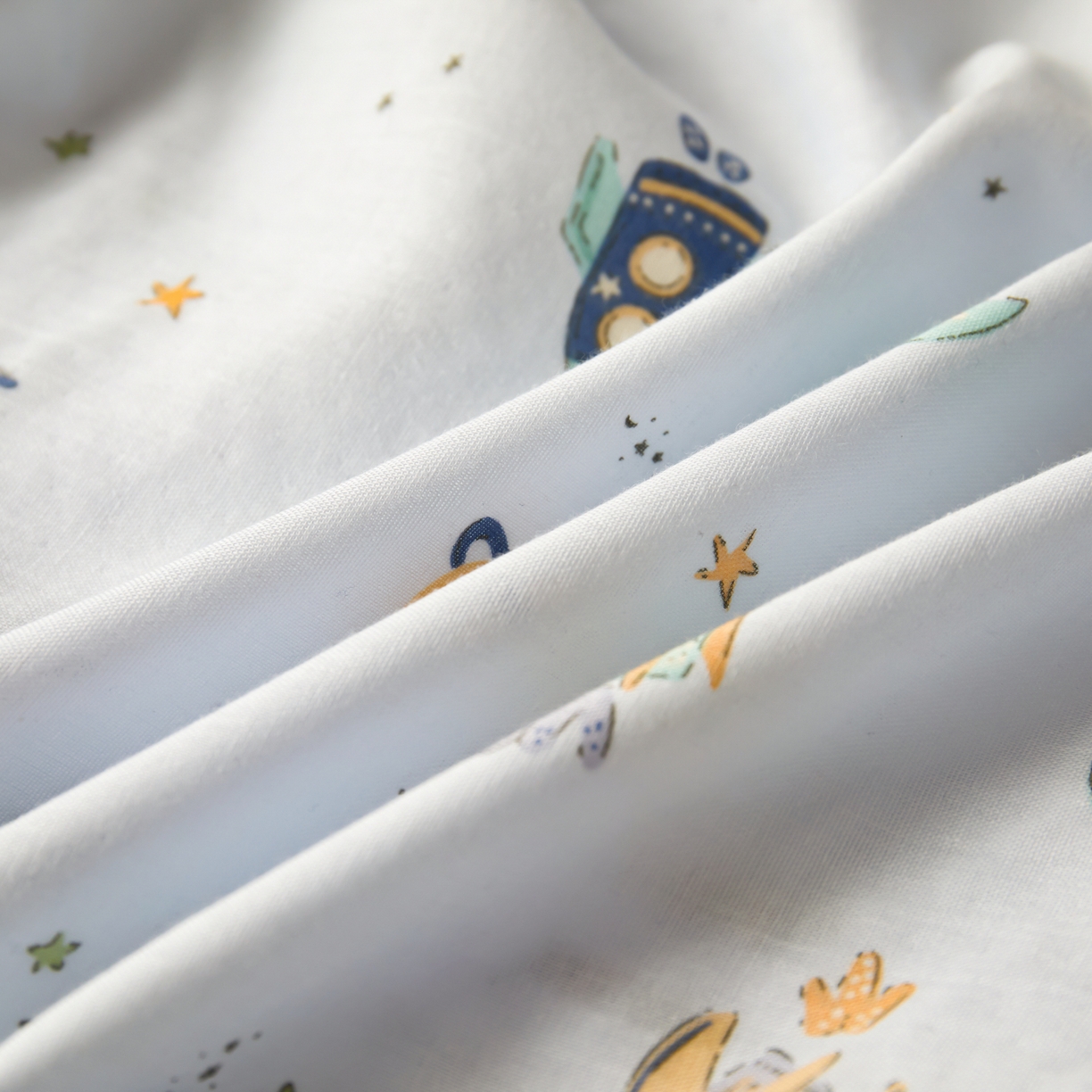 91家纺网 家纺一手货源 找家纺 百寐 2026新款全棉A类双层纱立体乳胶枕套纯棉纱布卡通碎花小清新枕套 立体-太空旅行