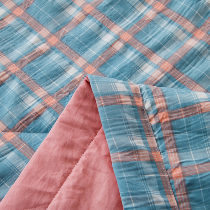 91家纺网 家纺一手货源 找家纺 禹祥家纺 2026新款水洗棉A类100%新疆棉花填充夏被可机洗空调被夏凉被学生被被子被芯 洛卡-蓝