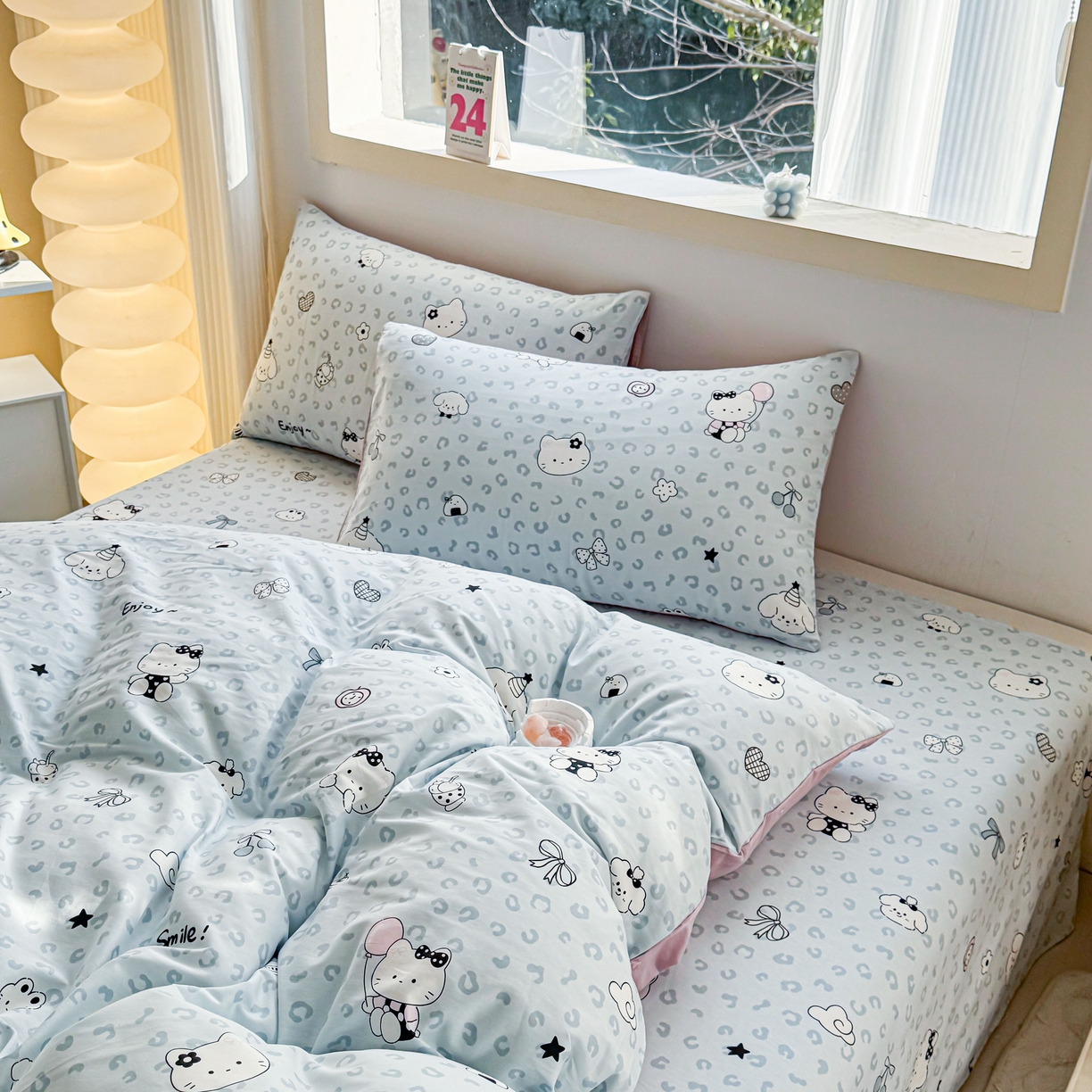 91家纺网 家纺一手货源 找家纺 小蓝孩家纺 2026新款12868全棉纯棉印花四件套（联系商家可打折，尺寸可定制） 豹纹猫咪