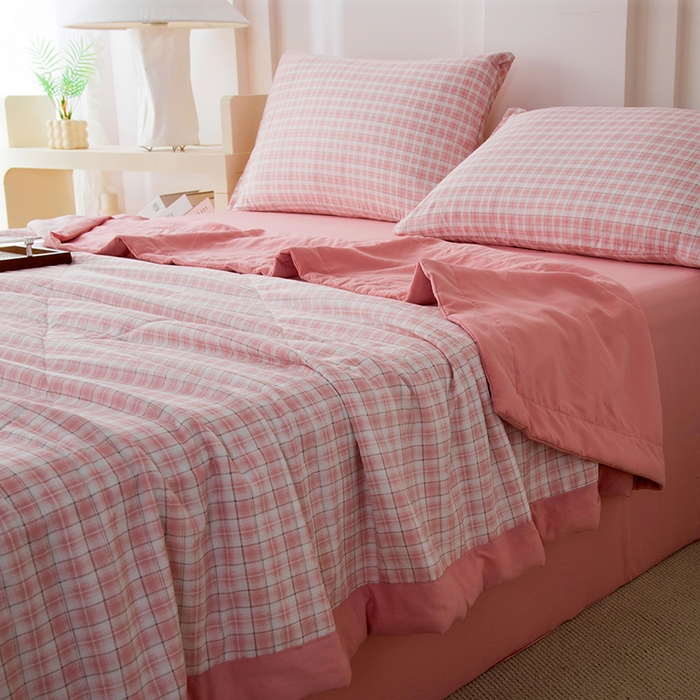 91家纺网 家纺一手货源 找家纺 禹祥家纺 2026新款水洗棉A类100%新疆棉花填充夏被可机洗空调被夏凉被学生被被子被芯 爱莎-粉