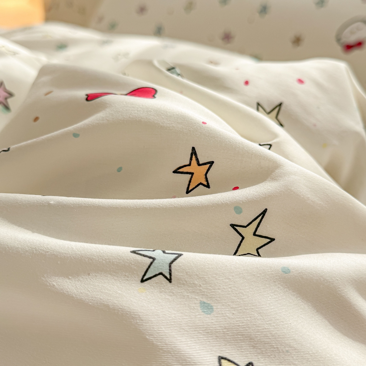 91家纺网 家纺一手货源 找家纺 小蓝孩家纺 2026新款12868全棉纯棉印花四件套（联系商家可打折，尺寸可定制） 星星凯蒂猫