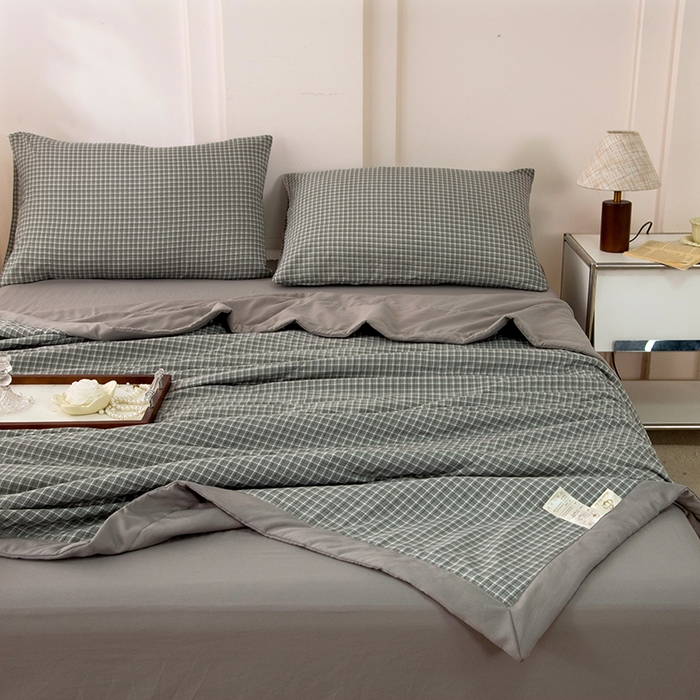 91家纺网 家纺一手货源 找家纺 禹祥家纺 2026新款水洗棉A类100%新疆棉花填充夏被可机洗空调被夏凉被学生被被子被芯 悉尼-灰