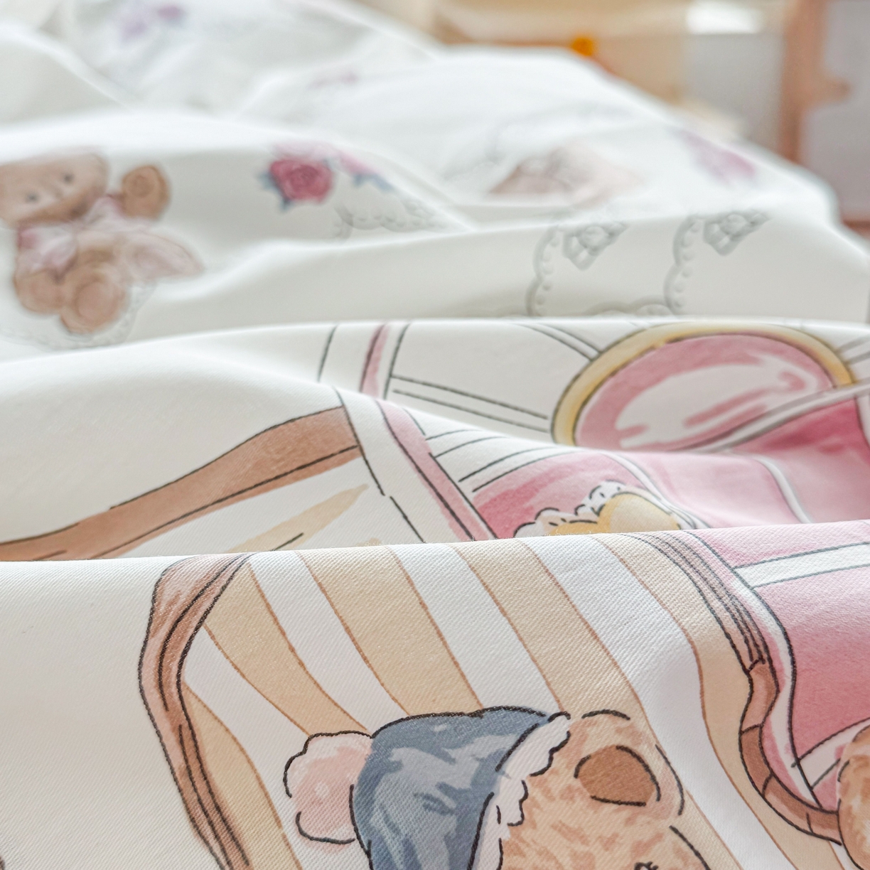 91家纺网 家纺一手货源 找家纺 小蓝孩家纺 2026新款12868全棉纯棉印花四件套（联系商家可打折，尺寸可定制） 安缦小熊