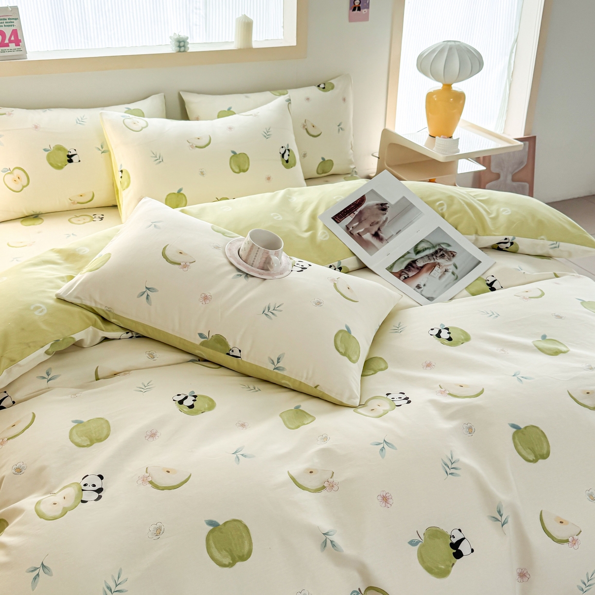 91家纺网 家纺一手货源 找家纺 小蓝孩家纺 2026新款12868全棉纯棉印花四件套（联系商家可打折，尺寸可定制） 果味小森林