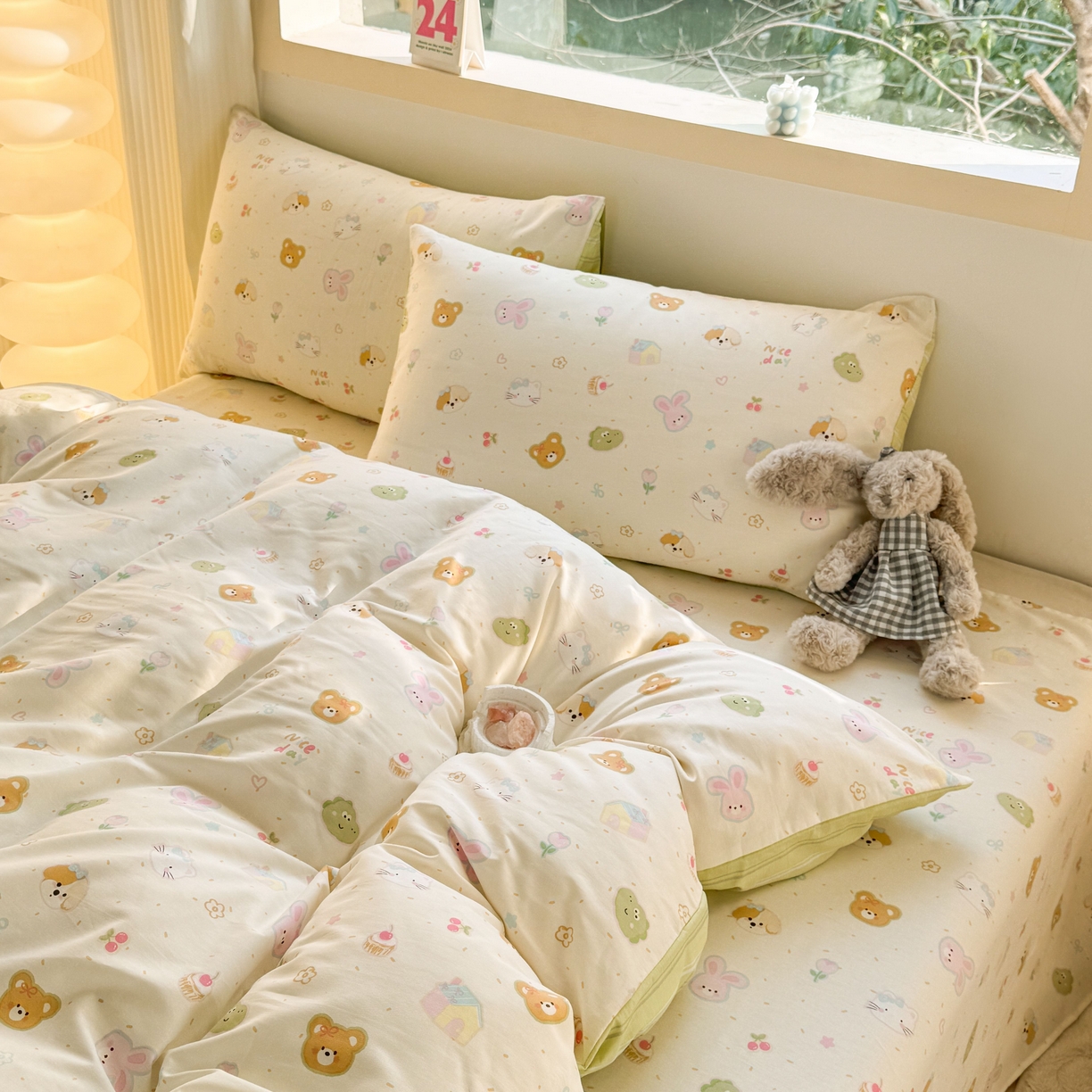 91家纺网 家纺一手货源 找家纺 小蓝孩家纺 2026新款12868全棉纯棉印花四件套（联系商家可打折，尺寸可定制） 假日小狗