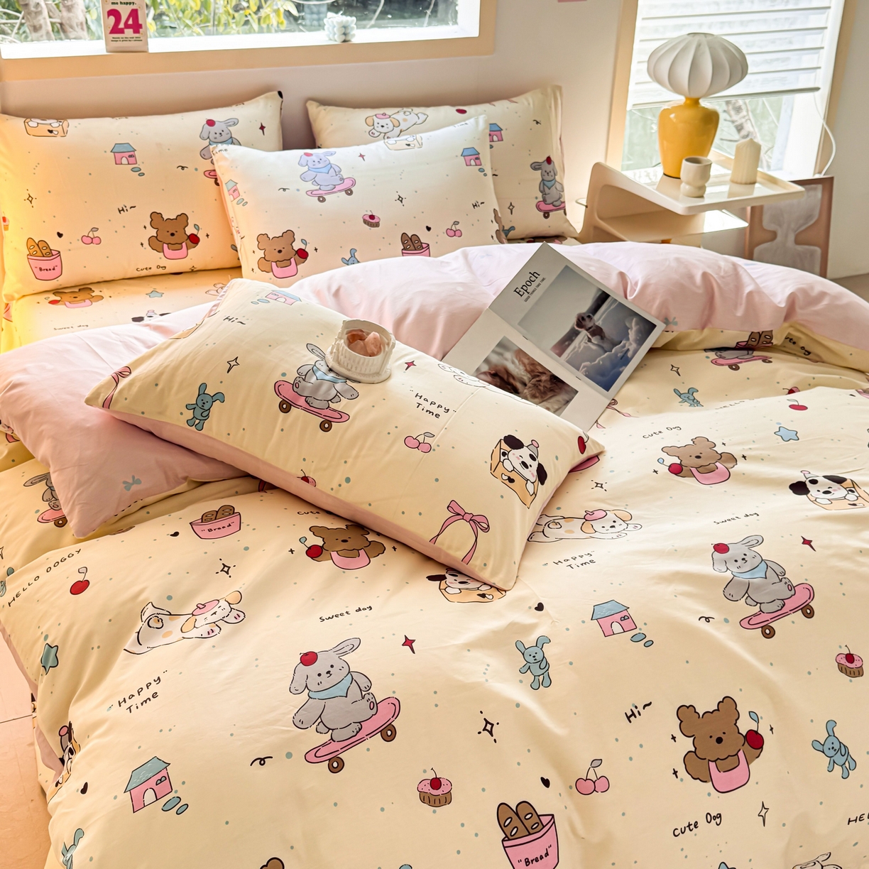 91家纺网 家纺一手货源 找家纺 小蓝孩家纺 2026新款12868全棉纯棉印花四件套（联系商家可打折，尺寸可定制） 可爱颂