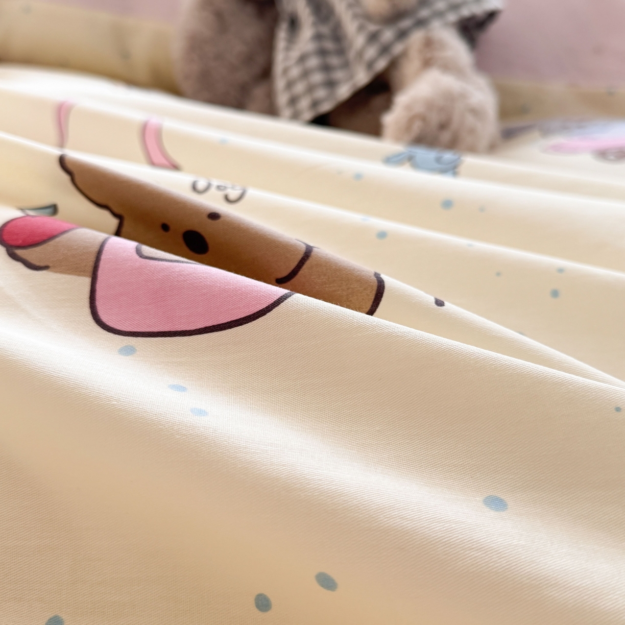 91家纺网 家纺一手货源 找家纺 小蓝孩家纺 2026新款12868全棉纯棉印花四件套（联系商家可打折，尺寸可定制） 可爱颂