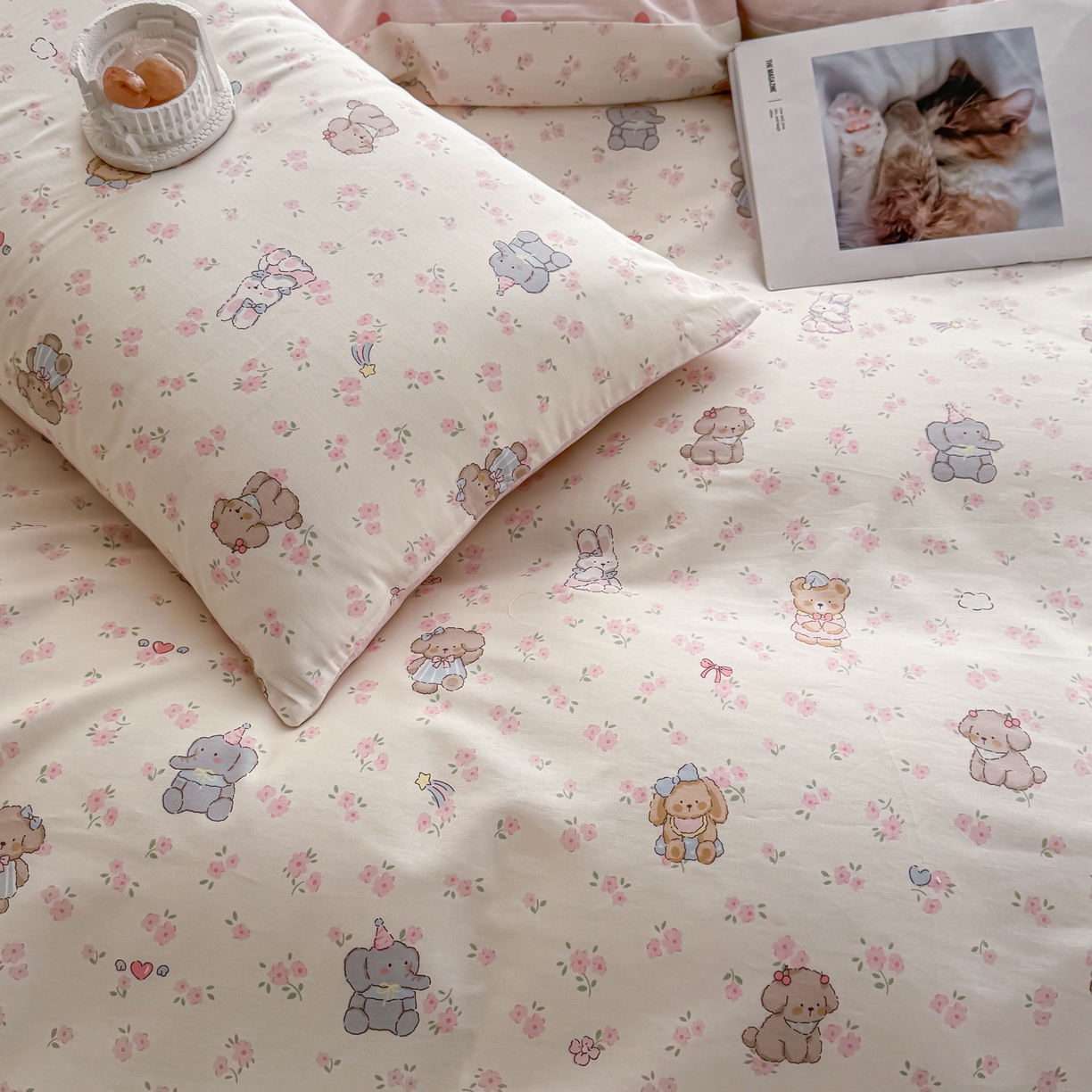 91家纺网 家纺一手货源 找家纺 小蓝孩家纺 2026新款12868全棉纯棉印花四件套（联系商家可打折，尺寸可定制） 奶酪幼儿园