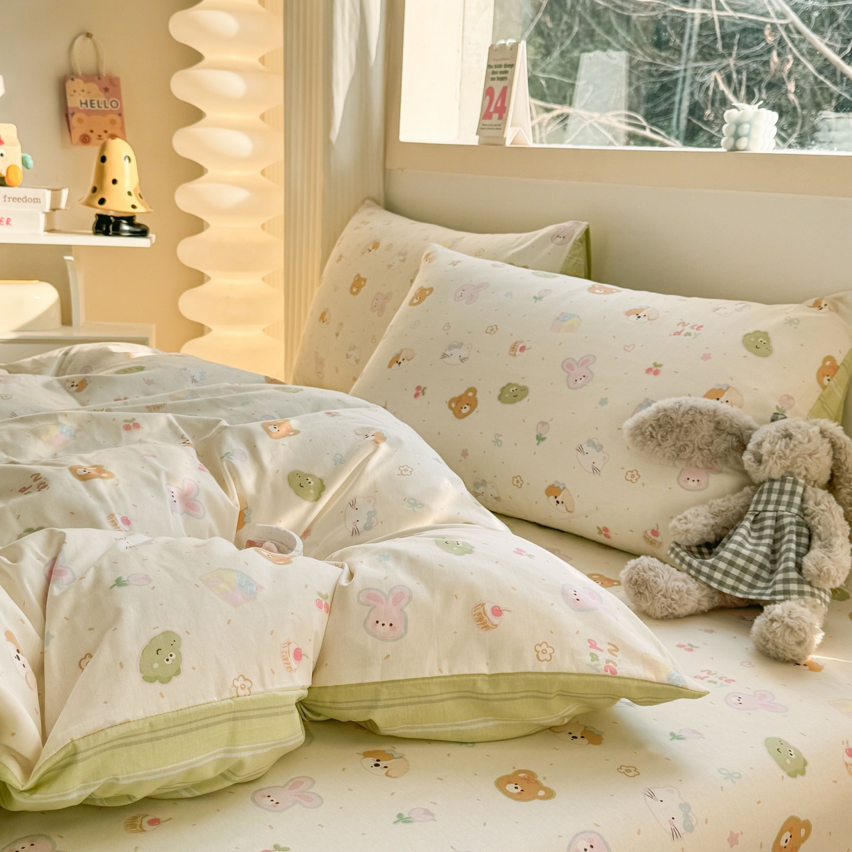 91家纺网 家纺一手货源 找家纺 小蓝孩家纺 2026新款12868全棉纯棉印花四件套（联系商家可打折，尺寸可定制） 假日小狗