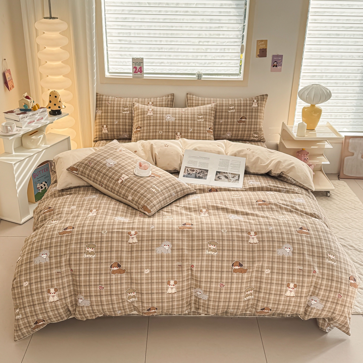 小蓝孩家纺 2026新款12868全棉纯棉印花四件套（联系商家可打折，尺寸可定制） 哈哈狗