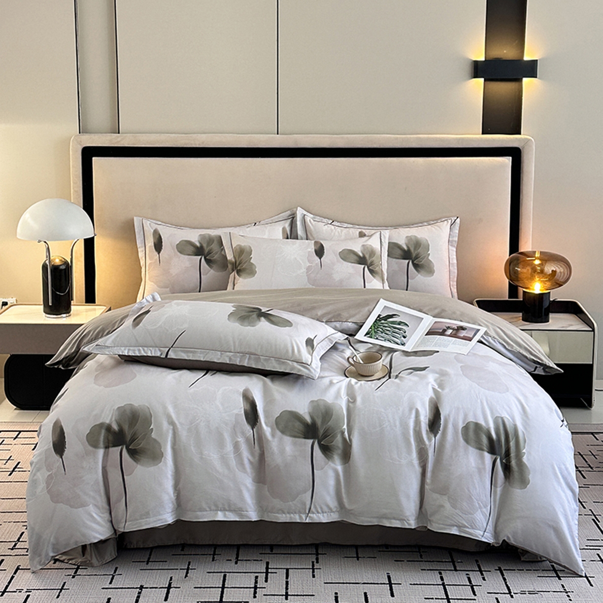 91家纺网 家纺一手货源 找家纺 （总）眷恋家纺 2026新款全棉春夏铂金棉13376数码印花四件套