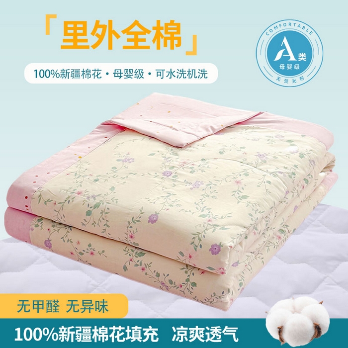 91家纺网 家纺一手货源 找家纺 禹祥家纺 （包质检）2026新款A类里外全棉新疆棉夏被夏凉被空调被儿童被 梦幻时光
