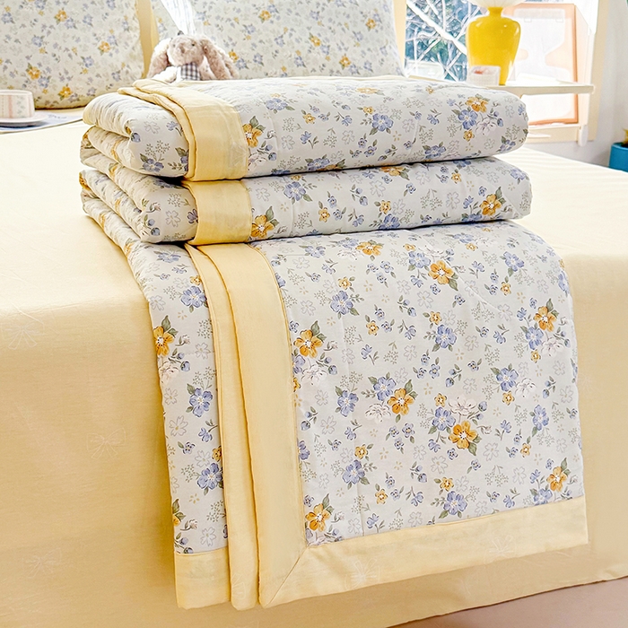 91家纺网 家纺一手货源 找家纺 禹祥家纺 （包质检）2026新款A类里外全棉新疆棉夏被夏凉被空调被儿童被 花语花夕