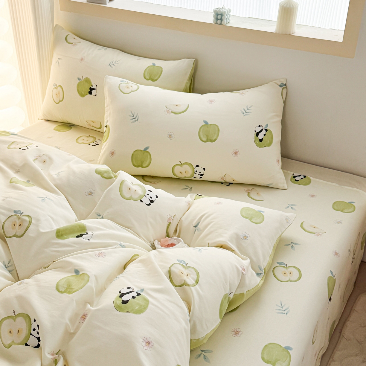 91家纺网 家纺一手货源 找家纺 小蓝孩家纺 2026新款12868全棉纯棉印花四件套（联系商家可打折，尺寸可定制） 果味小森林