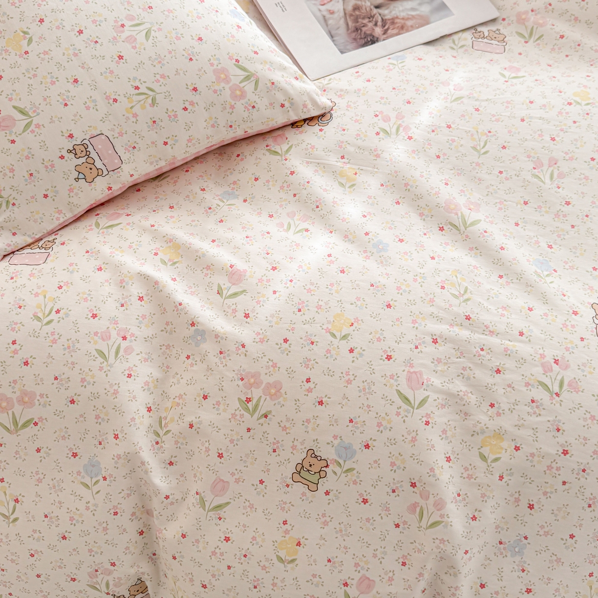 91家纺网 家纺一手货源 找家纺 小蓝孩家纺 2026新款12868全棉纯棉印花四件套（联系商家可打折，尺寸可定制） 丛林蜜语