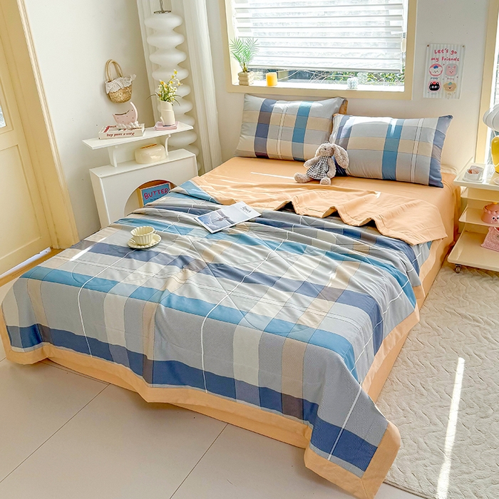 91家纺网 家纺一手货源 找家纺 禹祥家纺 （包质检）2026新款A类里外全棉新疆棉夏被夏凉被空调被儿童被 米兰