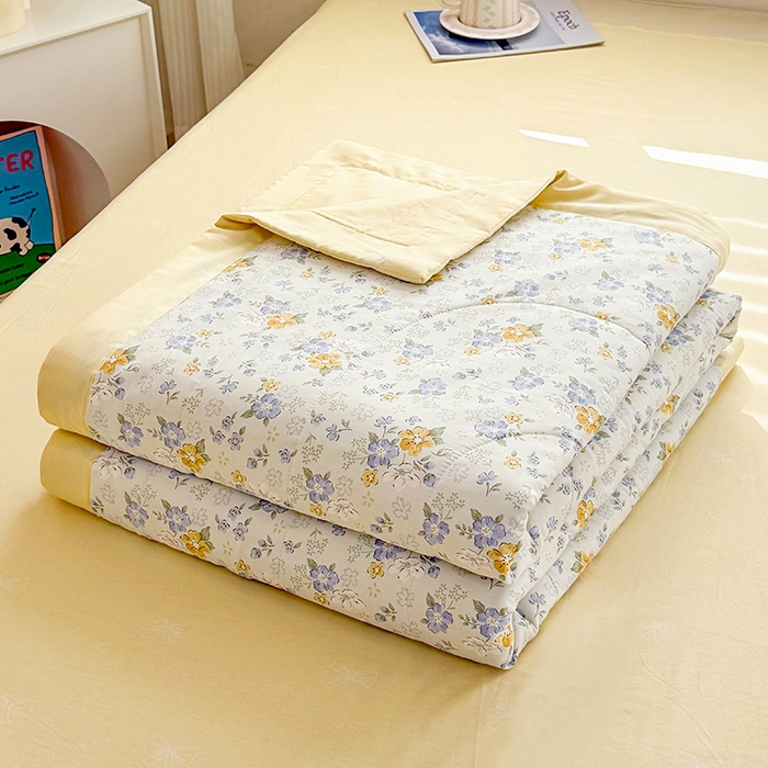 91家纺网 家纺一手货源 找家纺 禹祥家纺 （包质检）2026新款A类里外全棉新疆棉夏被夏凉被空调被儿童被 花语花夕