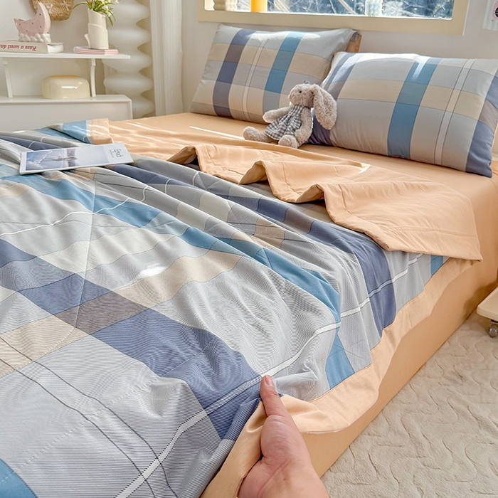 91家纺网 家纺一手货源 找家纺 禹祥家纺 （包质检）2026新款A类里外全棉新疆棉夏被夏凉被空调被儿童被 米兰