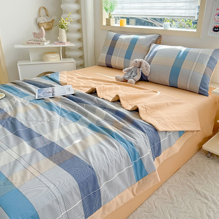 91家纺网 家纺一手货源 找家纺 禹祥家纺 （包质检）2026新款A类里外全棉新疆棉夏被夏凉被空调被儿童被 米兰