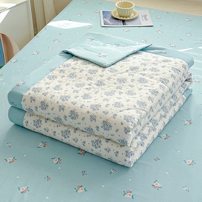 91家纺网 家纺一手货源 找家纺 禹祥家纺 （包质检）2026新款A类里外全棉新疆棉夏被夏凉被空调被儿童被 初春伊语