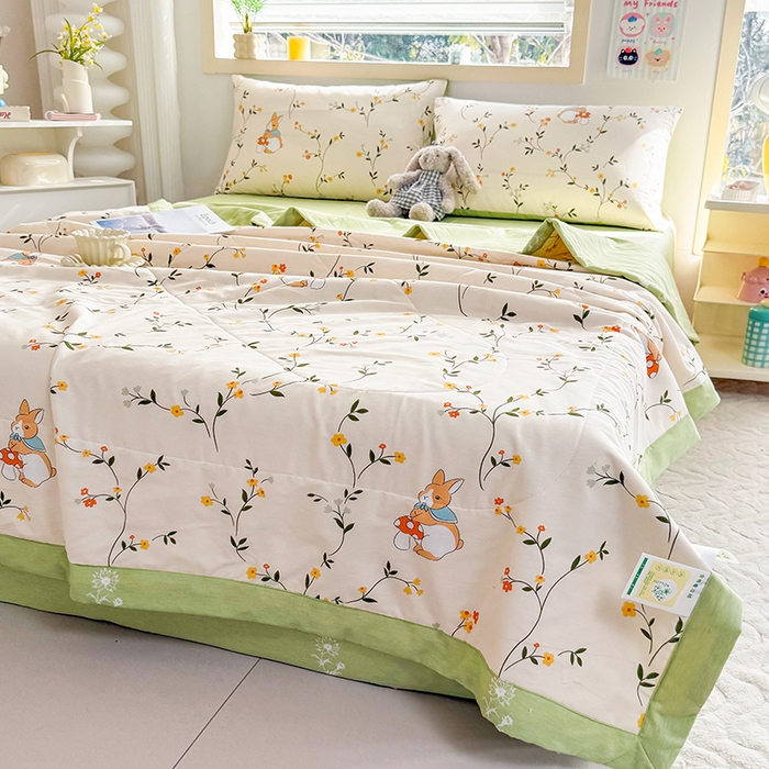 91家纺网 家纺一手货源 找家纺 禹祥家纺 （包质检）2026新款A类里外全棉新疆棉夏被夏凉被空调被儿童被 花期