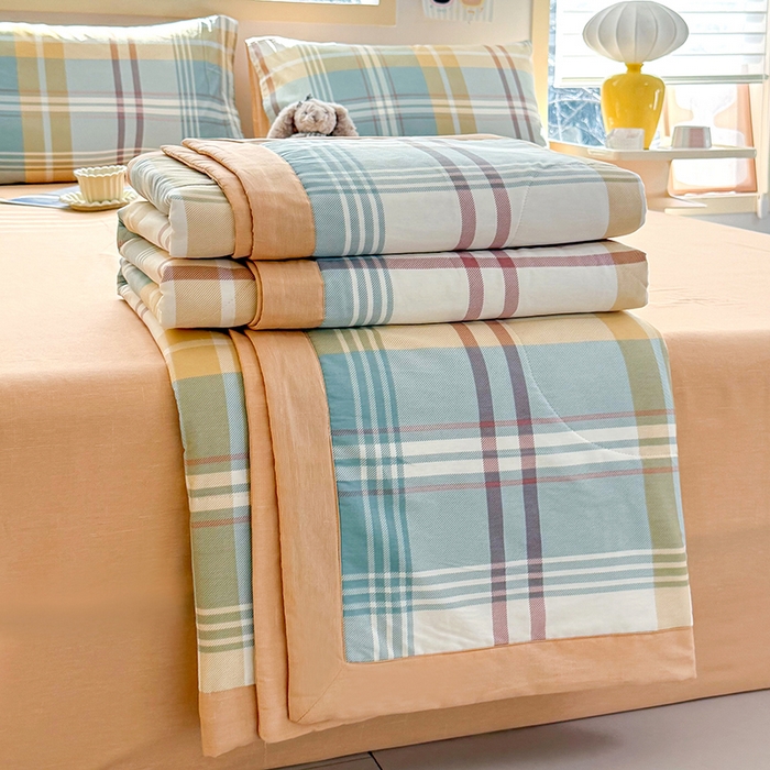 91家纺网 家纺一手货源 找家纺 禹祥家纺 （包质检）2026新款A类里外全棉新疆棉夏被夏凉被空调被儿童被 飞亚-绿