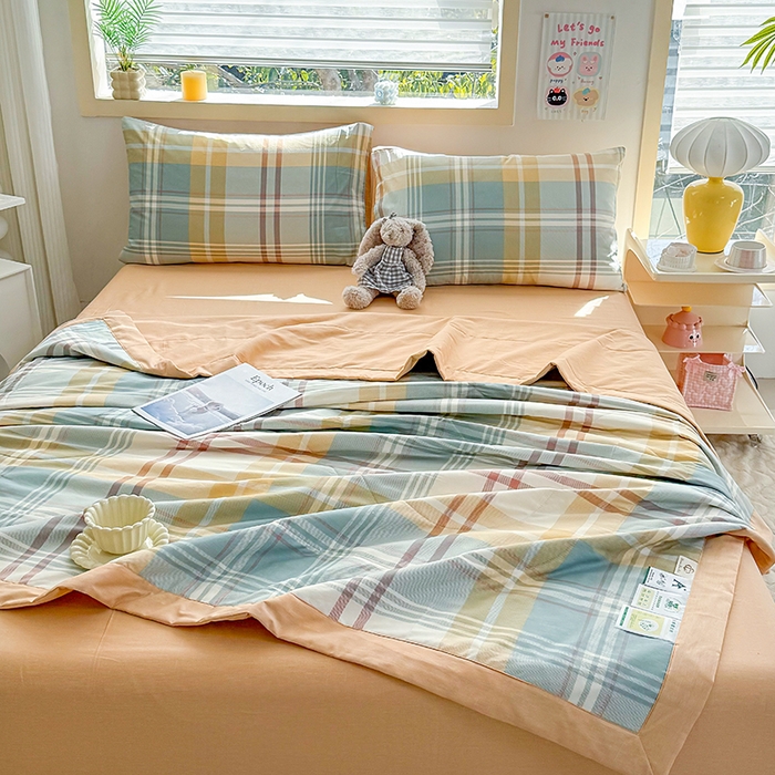 91家纺网 家纺一手货源 找家纺 禹祥家纺 （包质检）2026新款A类里外全棉新疆棉夏被夏凉被空调被儿童被 飞亚-绿