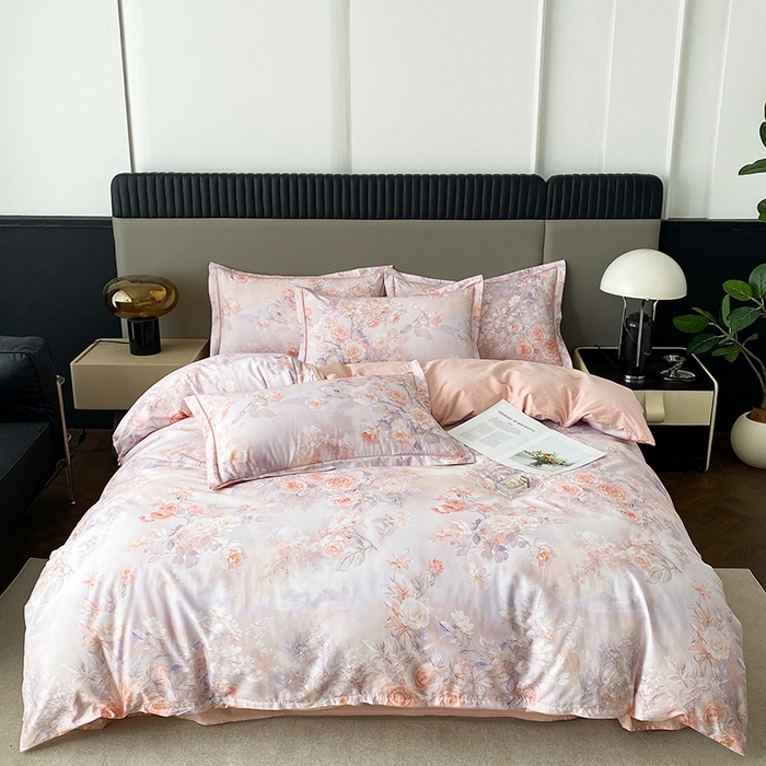 91家纺网 家纺一手货源 找家纺 （总）眷恋家纺 2026新款全棉春夏铂金棉13376数码印花四件套