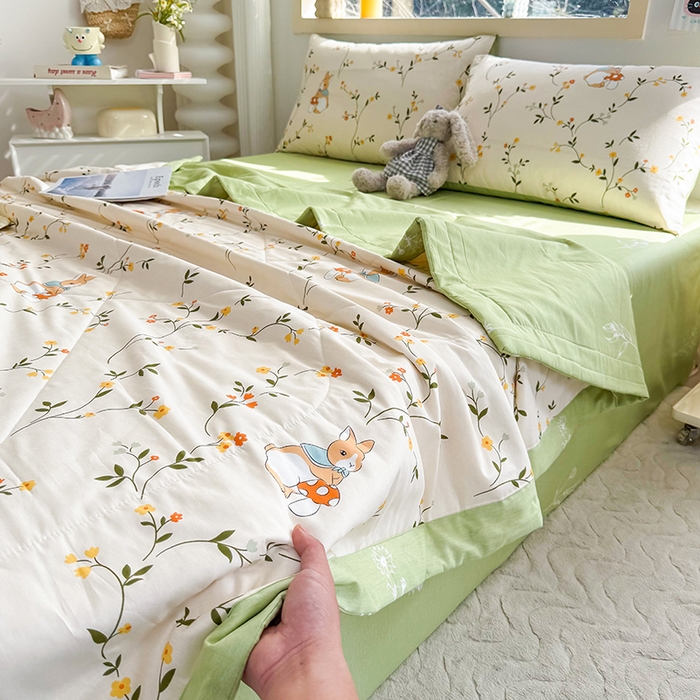 91家纺网 家纺一手货源 找家纺 禹祥家纺 （包质检）2026新款A类里外全棉新疆棉夏被夏凉被空调被儿童被 花期