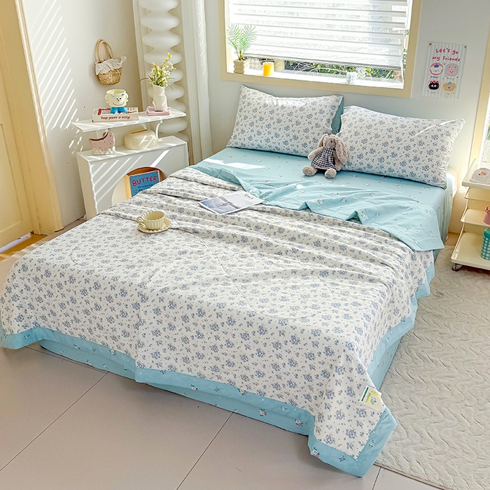 91家纺网 家纺一手货源 找家纺 禹祥家纺 （包质检）2026新款A类里外全棉新疆棉夏被夏凉被空调被儿童被 初春伊语