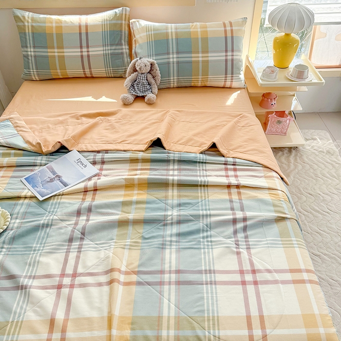 91家纺网 家纺一手货源 找家纺 禹祥家纺 （包质检）2026新款A类里外全棉新疆棉夏被夏凉被空调被儿童被 飞亚-绿