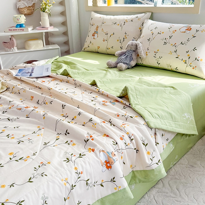 91家纺网 家纺一手货源 找家纺 禹祥家纺 （包质检）2026新款A类里外全棉新疆棉夏被夏凉被空调被儿童被 花期