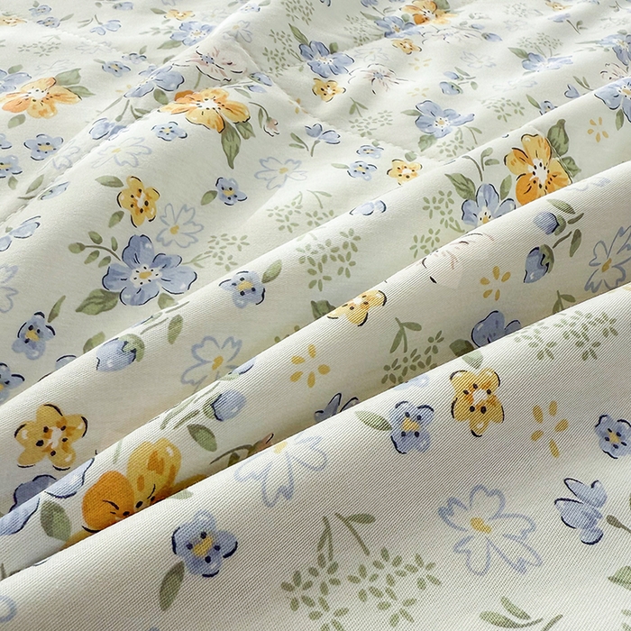 91家纺网 家纺一手货源 找家纺 禹祥家纺 （包质检）2026新款A类里外全棉新疆棉夏被夏凉被空调被儿童被 花语花夕