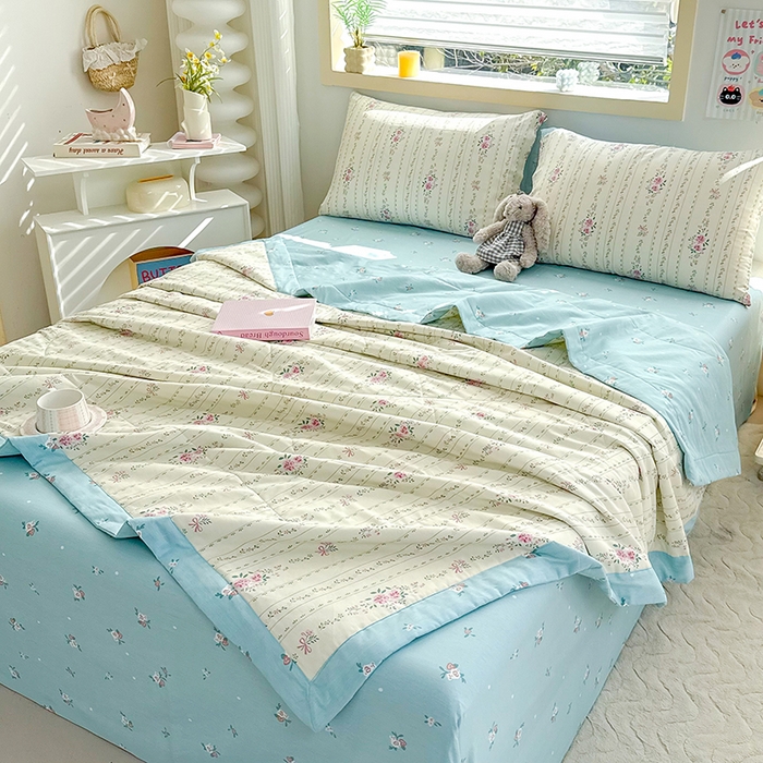 91家纺网 家纺一手货源 找家纺 禹祥家纺 （包质检）2026新款A类里外全棉新疆棉夏被夏凉被空调被儿童被 半岛花园