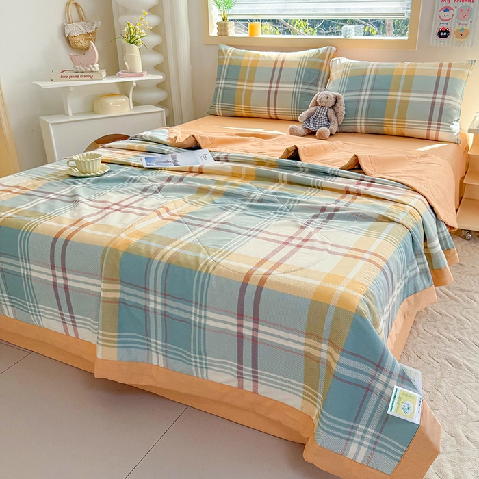 91家纺网 家纺一手货源 找家纺 禹祥家纺 （包质检）2026新款A类里外全棉新疆棉夏被夏凉被空调被儿童被 飞亚-绿