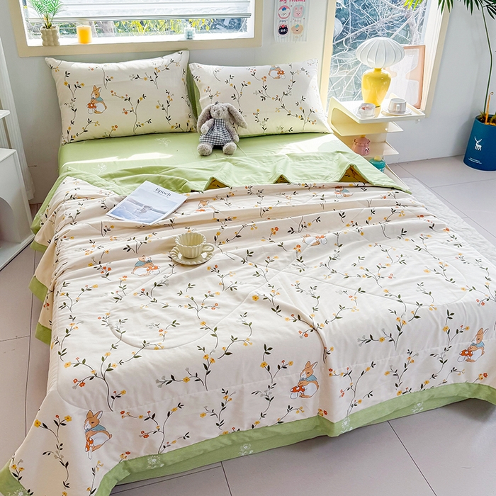 91家纺网 家纺一手货源 找家纺 禹祥家纺 （包质检）2026新款A类里外全棉新疆棉夏被夏凉被空调被儿童被 花期