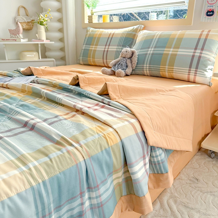 91家纺网 家纺一手货源 找家纺 禹祥家纺 （包质检）2026新款A类里外全棉新疆棉夏被夏凉被空调被儿童被 飞亚-绿