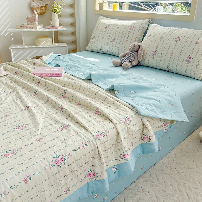 91家纺网 家纺一手货源 找家纺 禹祥家纺 （包质检）2026新款A类里外全棉新疆棉夏被夏凉被空调被儿童被 半岛花园