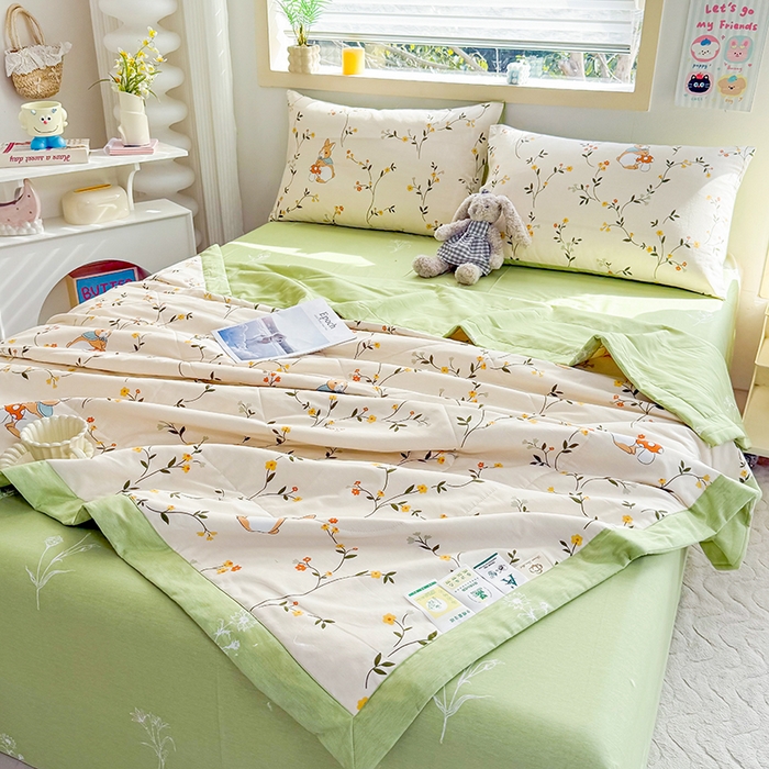 91家纺网 家纺一手货源 找家纺 禹祥家纺 （包质检）2026新款A类里外全棉新疆棉夏被夏凉被空调被儿童被 花期