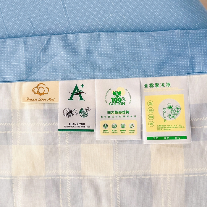 91家纺网 家纺一手货源 找家纺 禹祥家纺 （包质检）2026新款A类里外全棉新疆棉夏被夏凉被空调被儿童被 莫尼-蓝