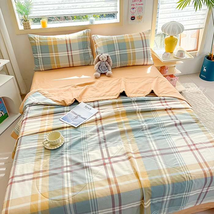 91家纺网 家纺一手货源 找家纺 禹祥家纺 （包质检）2026新款A类里外全棉新疆棉夏被夏凉被空调被儿童被 飞亚-绿