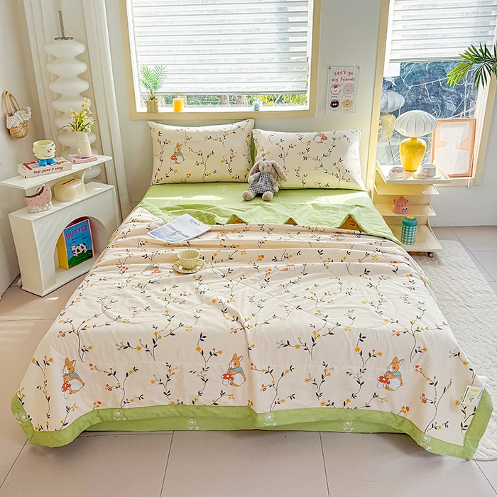 91家纺网 家纺一手货源 找家纺 禹祥家纺 （包质检）2026新款A类里外全棉新疆棉夏被夏凉被空调被儿童被 花期