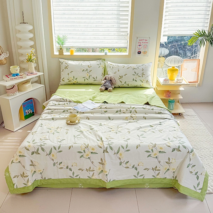 91家纺网 家纺一手货源 找家纺 禹祥家纺 （包质检）2026新款A类里外全棉新疆棉夏被夏凉被空调被儿童被 白藤