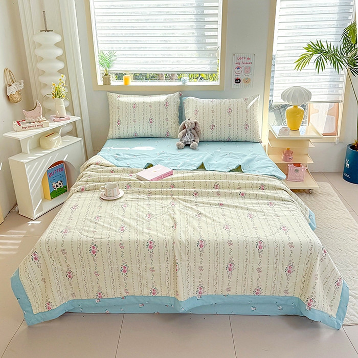 91家纺网 家纺一手货源 找家纺 禹祥家纺 （包质检）2026新款A类里外全棉新疆棉夏被夏凉被空调被儿童被 半岛花园