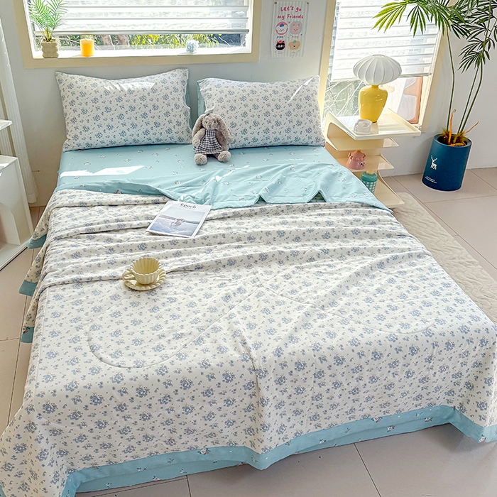 91家纺网 家纺一手货源 找家纺 禹祥家纺 （包质检）2026新款A类里外全棉新疆棉夏被夏凉被空调被儿童被 初春伊语