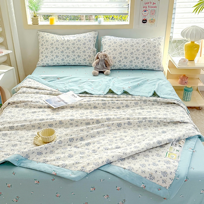 91家纺网 家纺一手货源 找家纺 禹祥家纺 （包质检）2026新款A类里外全棉新疆棉夏被夏凉被空调被儿童被 初春伊语